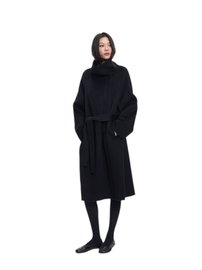 Double-Faced Wool Belted Coat