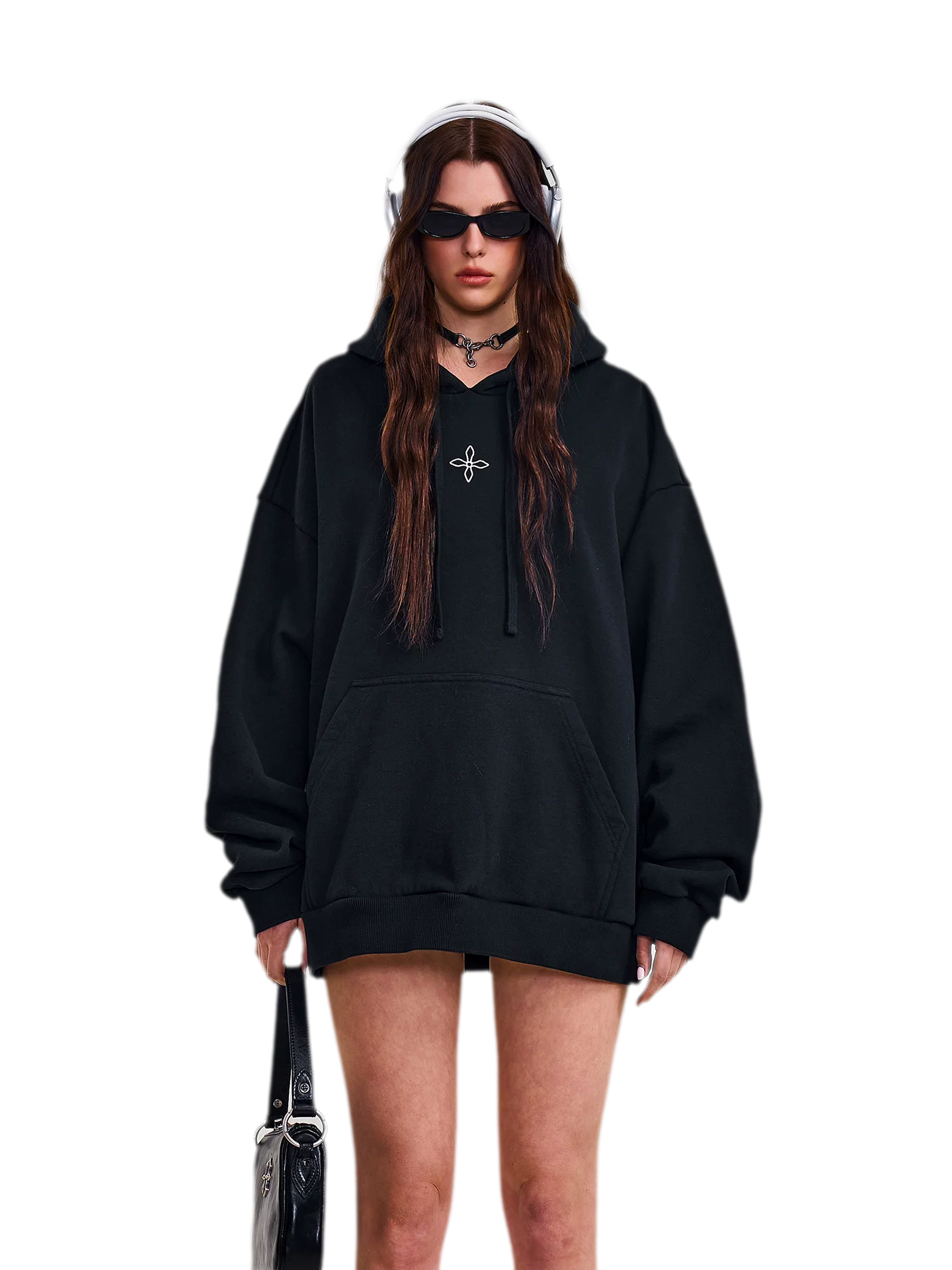 Cross Statue Oversized Hoodie