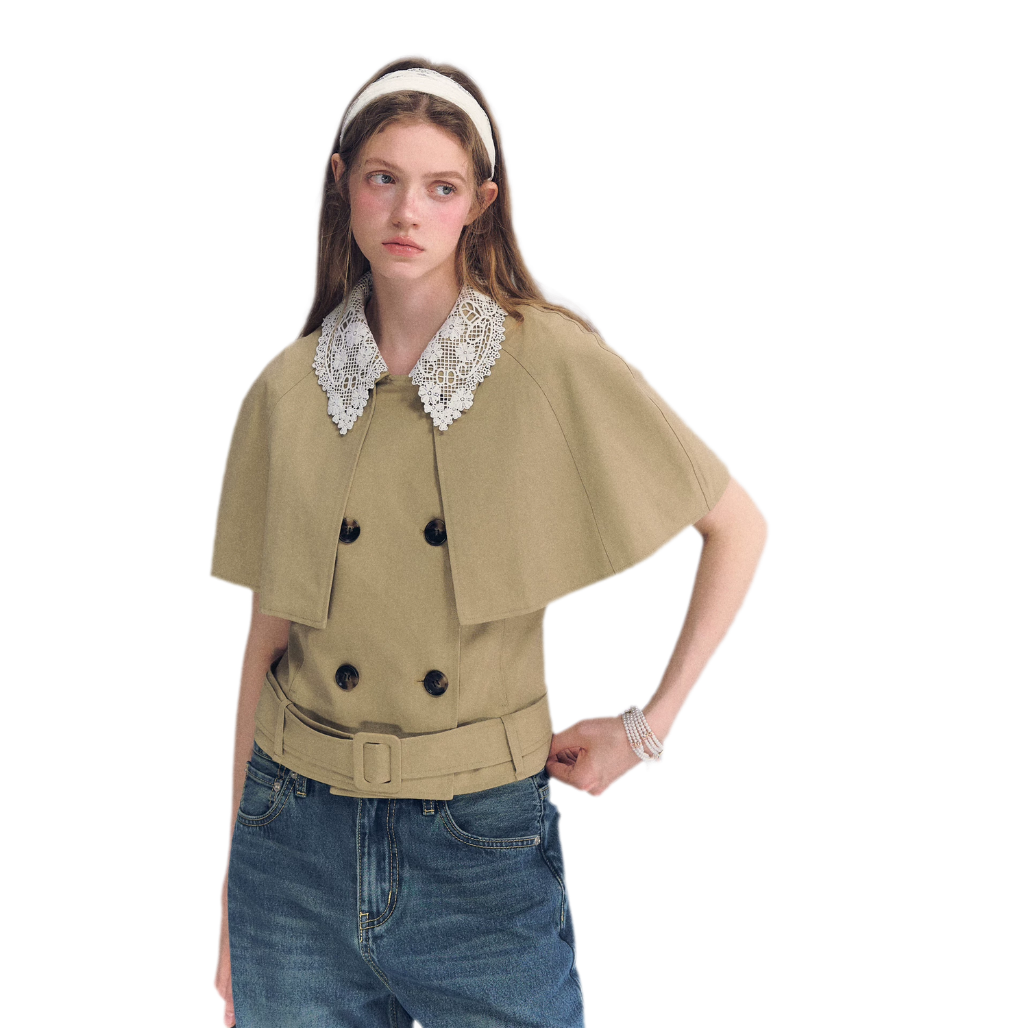 Detachable Lace Collar Cape
