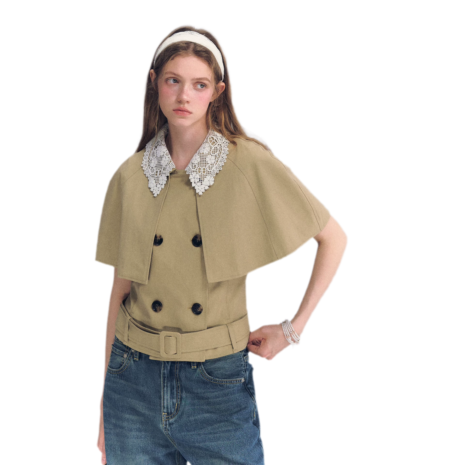 Detachable Lace Collar Cape