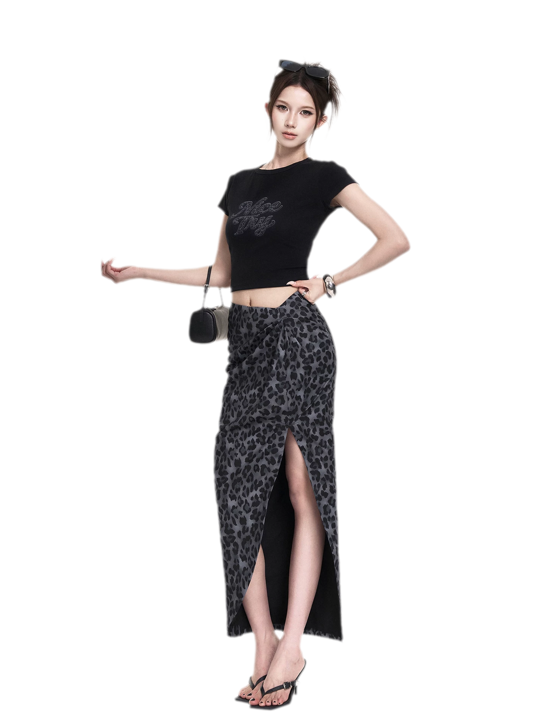 Leopard Tee Skirt Set