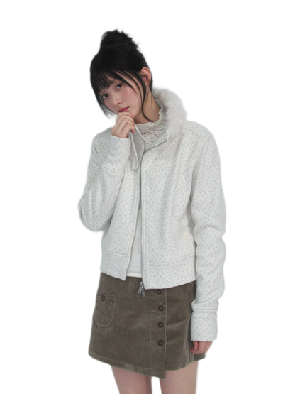 Brushed Jacquard Cropped Jacket