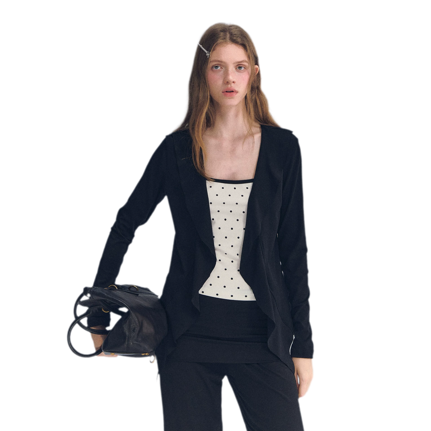 Ruffled Drape Knit Set