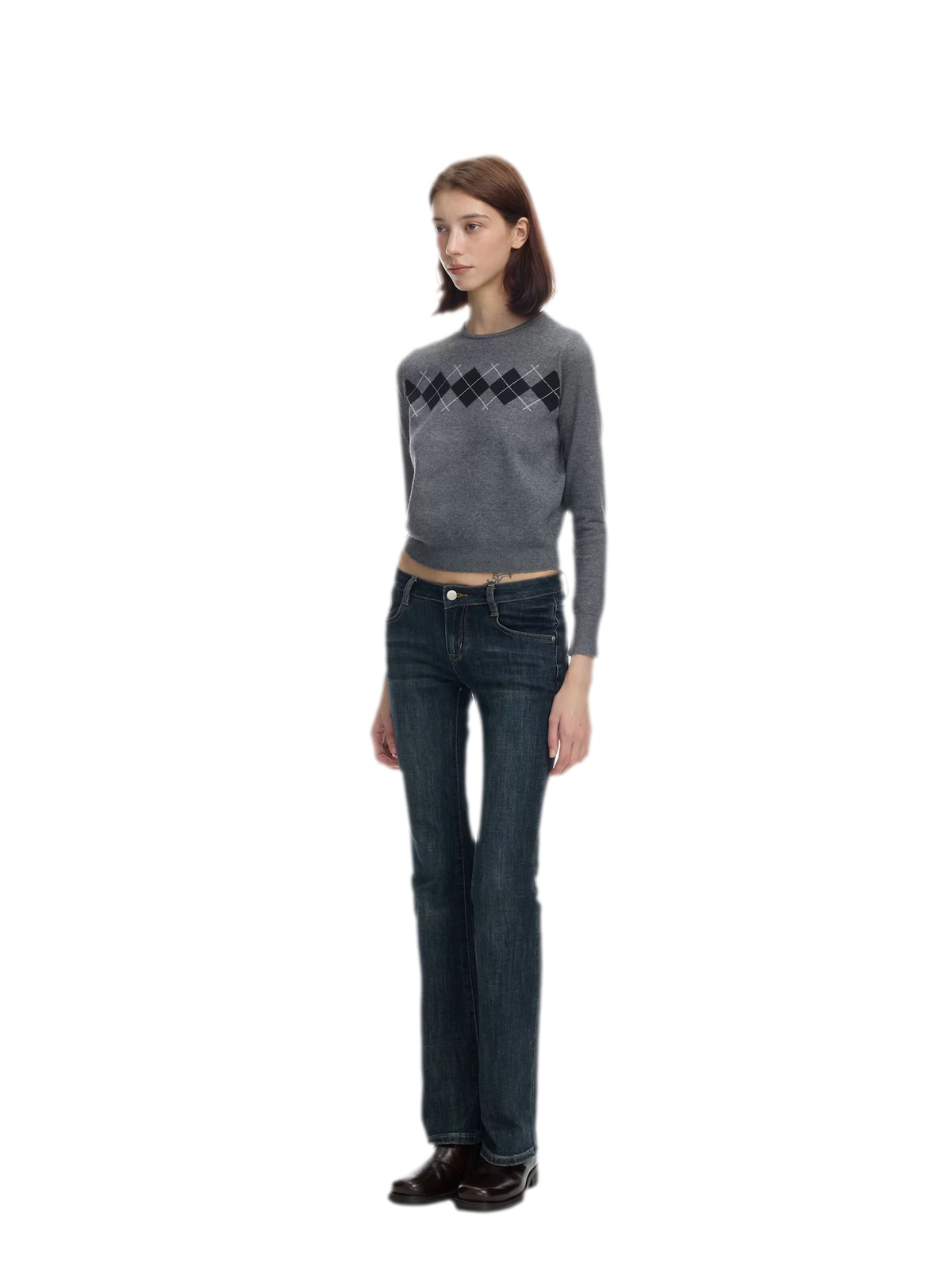 Argyle Waist-Shaped Sweater Set