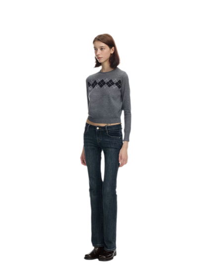 Argyle Waist-Shaped Sweater Set