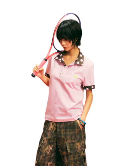 Sorona Polka-Dot Tennis Polo