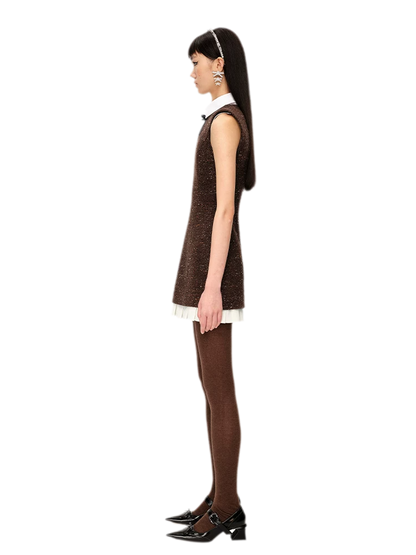 Elegant Pleated Hem Sleeveless Dress