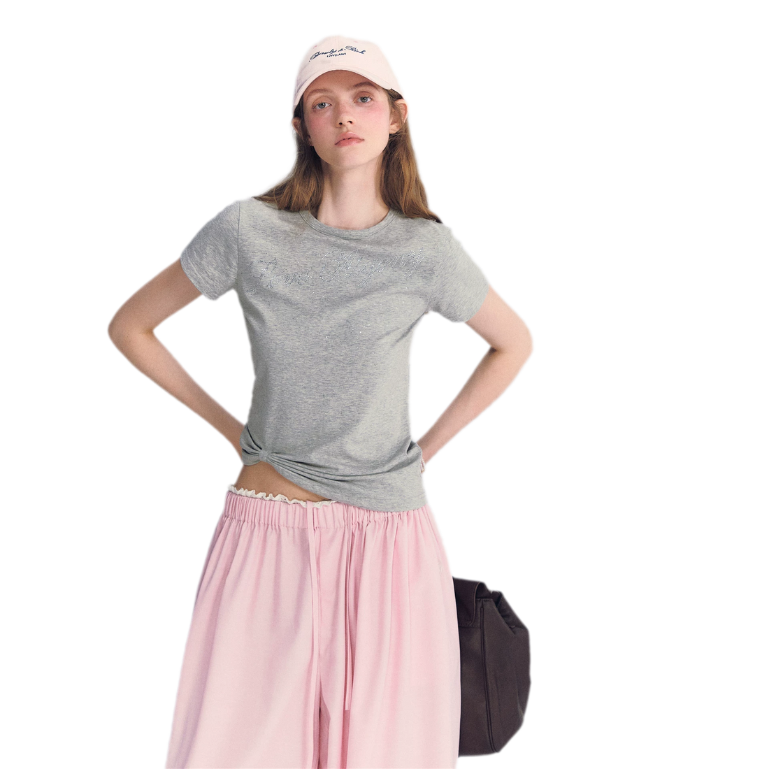 Rhinestone Twisted Hem Tee