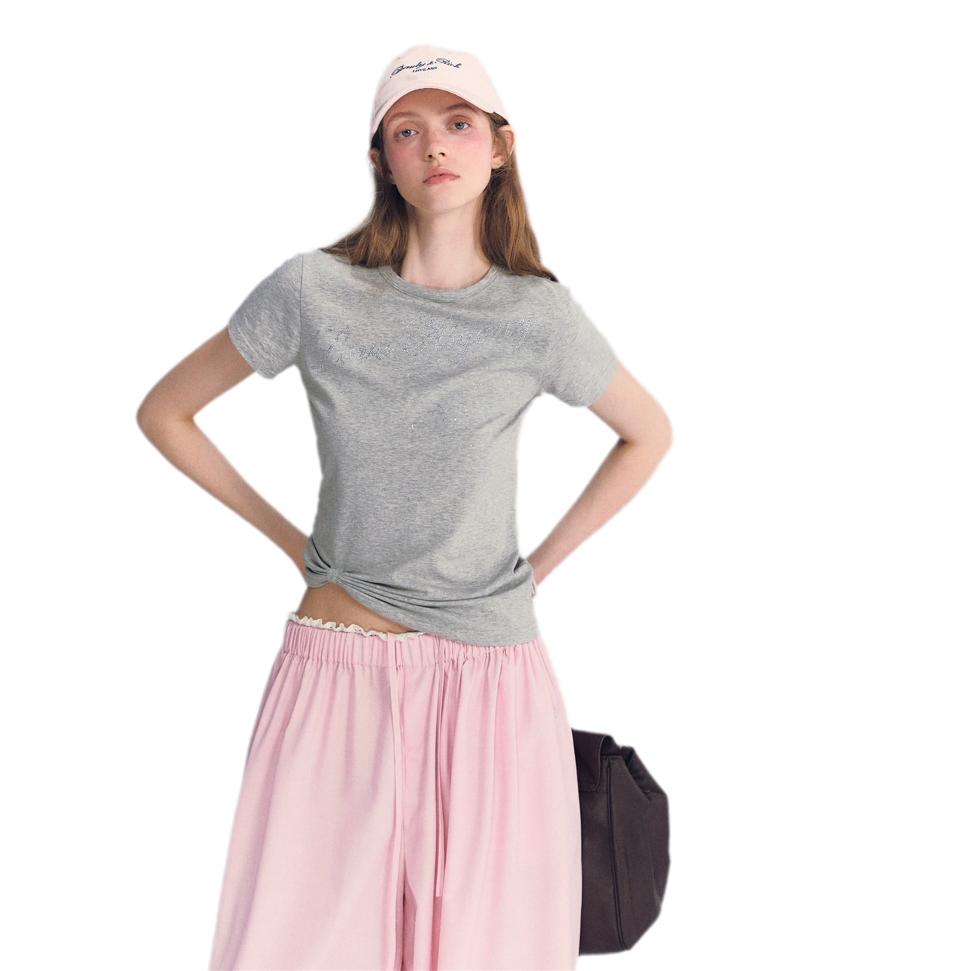 Rhinestone Twisted Hem Tee