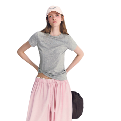 Rhinestone Twisted Hem Tee