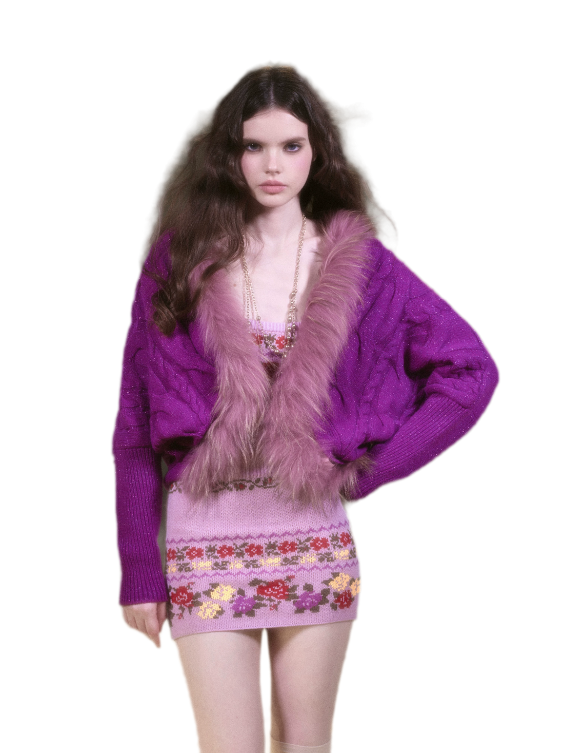 Cable Knit Batwing Wool Cardigan