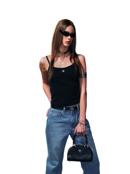 Vintage Style Adjustable Strap Top