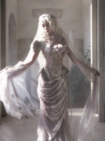 Metallic Floral Armor Corset