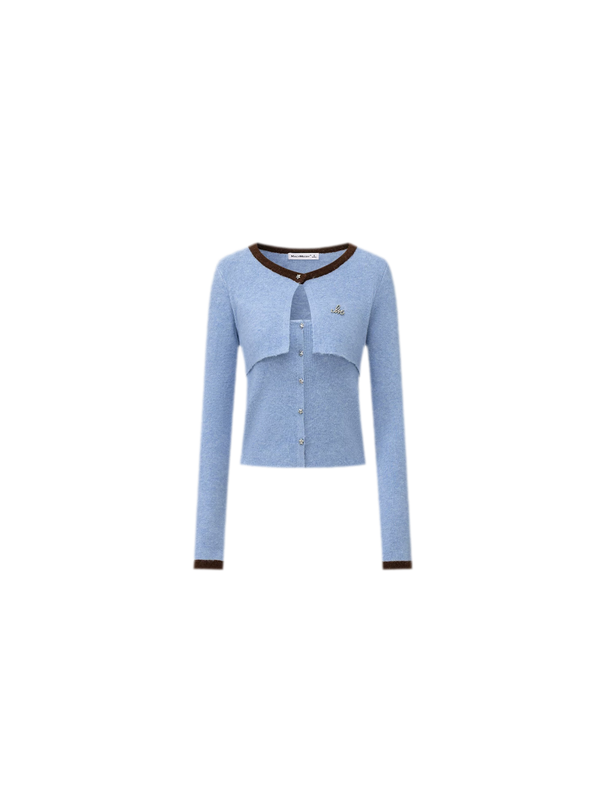 Contrast Panel Cropped Knit Sweater