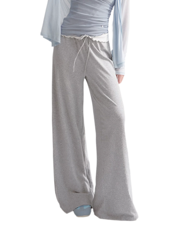 Lyocell Elastic Waist Straight Pants