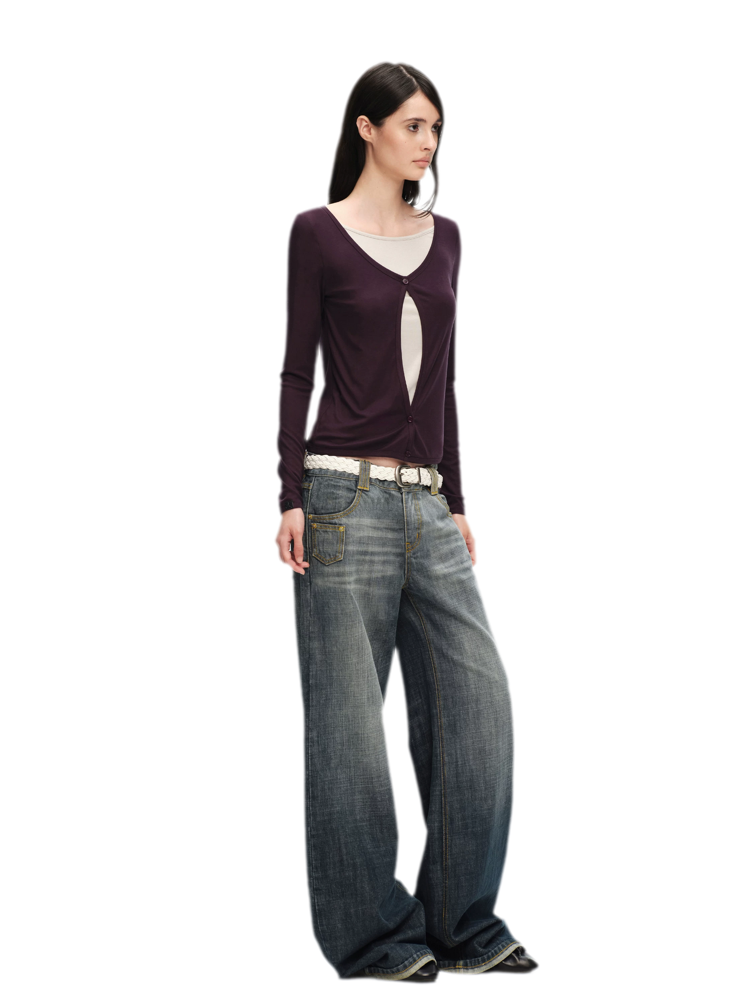 Lyocell Faux Two-Piece Top