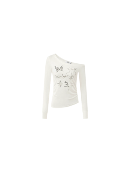 Asymmetric Off-Shoulder Sun Protection T-Shirt