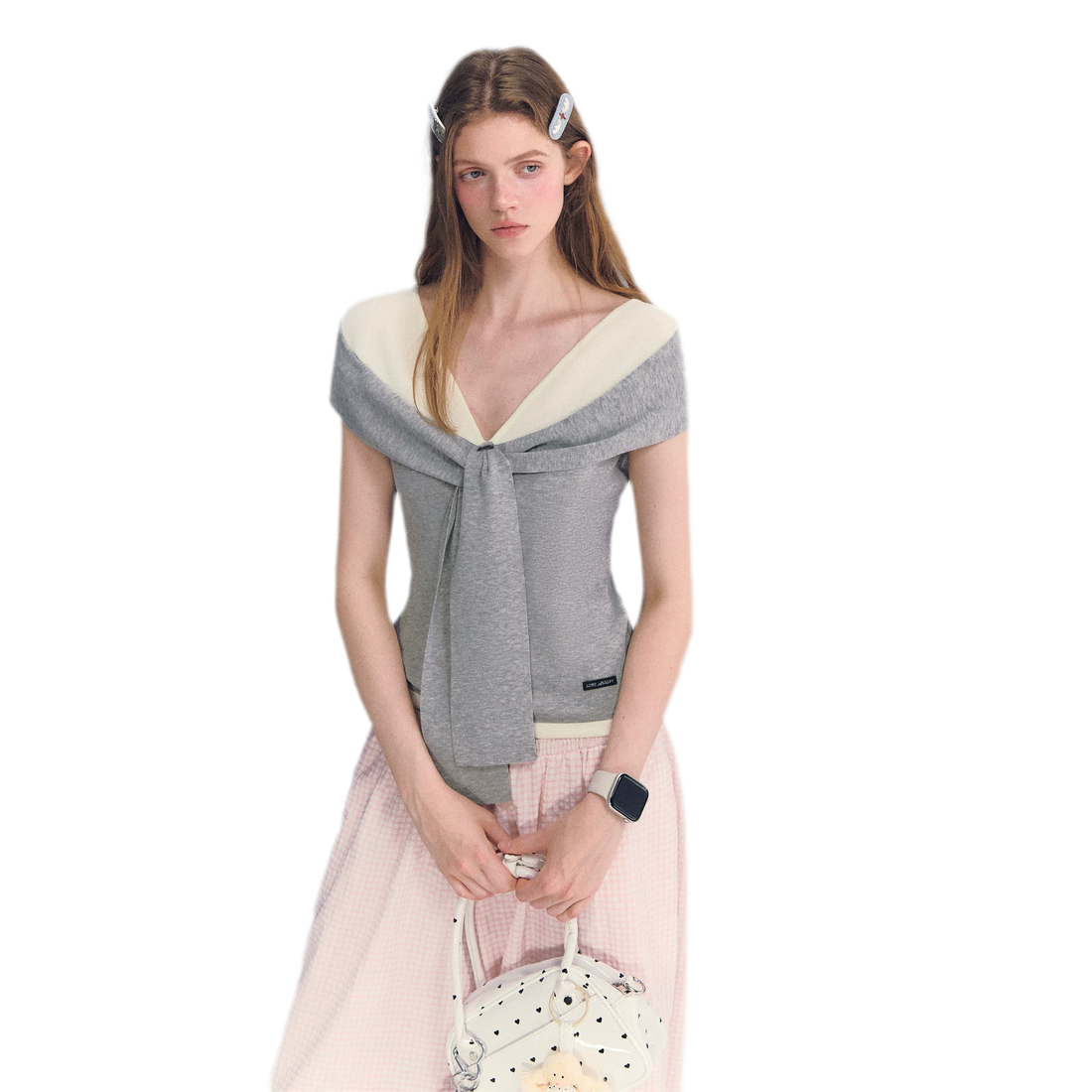 Colorblock Off-Shoulder Tee