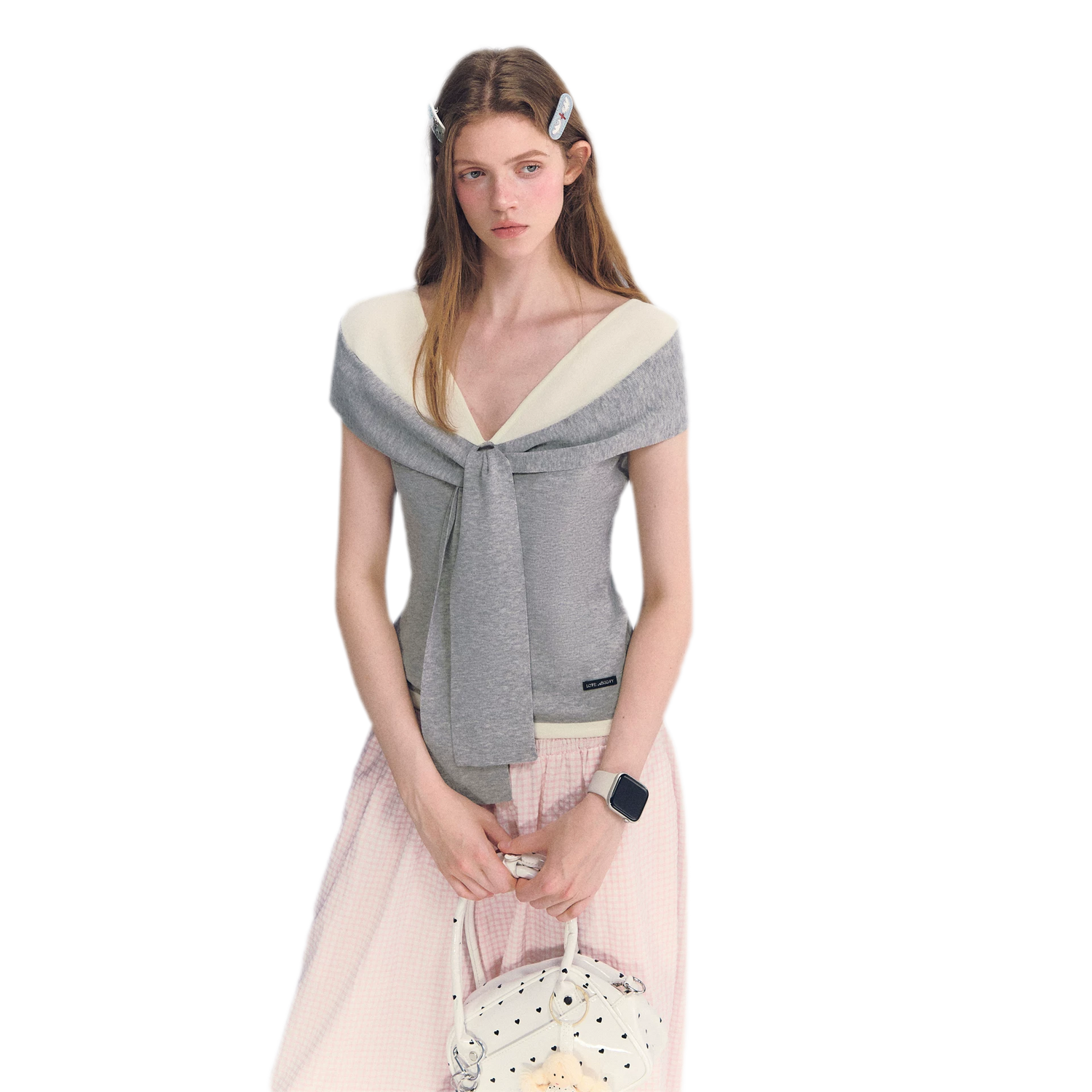 Colorblock Off-Shoulder Tee