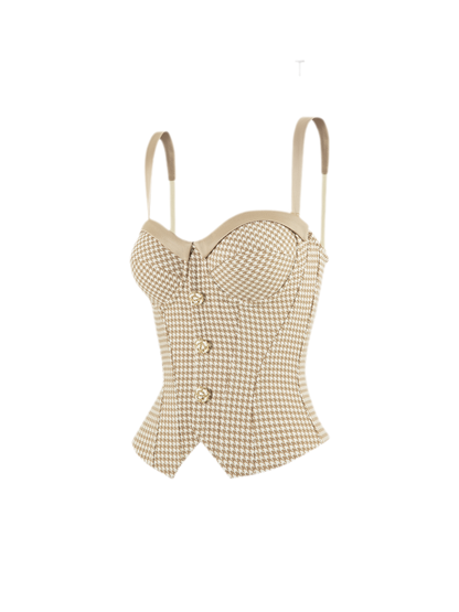Gilded Houndstooth Corset Camisole
