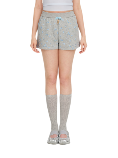 Floral Cotton Sweat Shorts