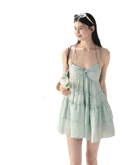 "Mossy Stone Steps" Summer Beach Camisole Dress