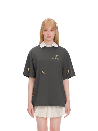 Unisex 2026 Spring/Summer Plush Bear T-Shirt