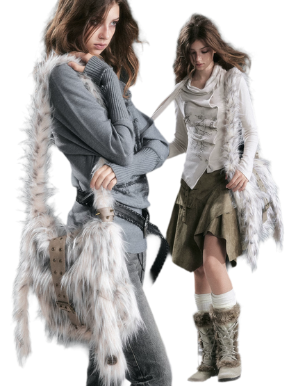 Furry Bunny Ear Crossbody Bag