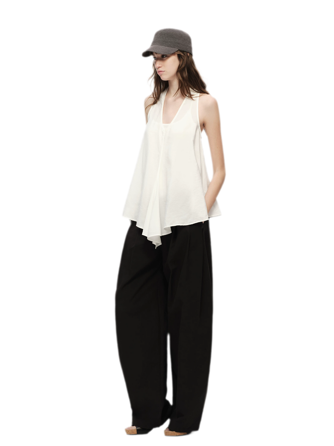 White Lyocell V-Neck Cami