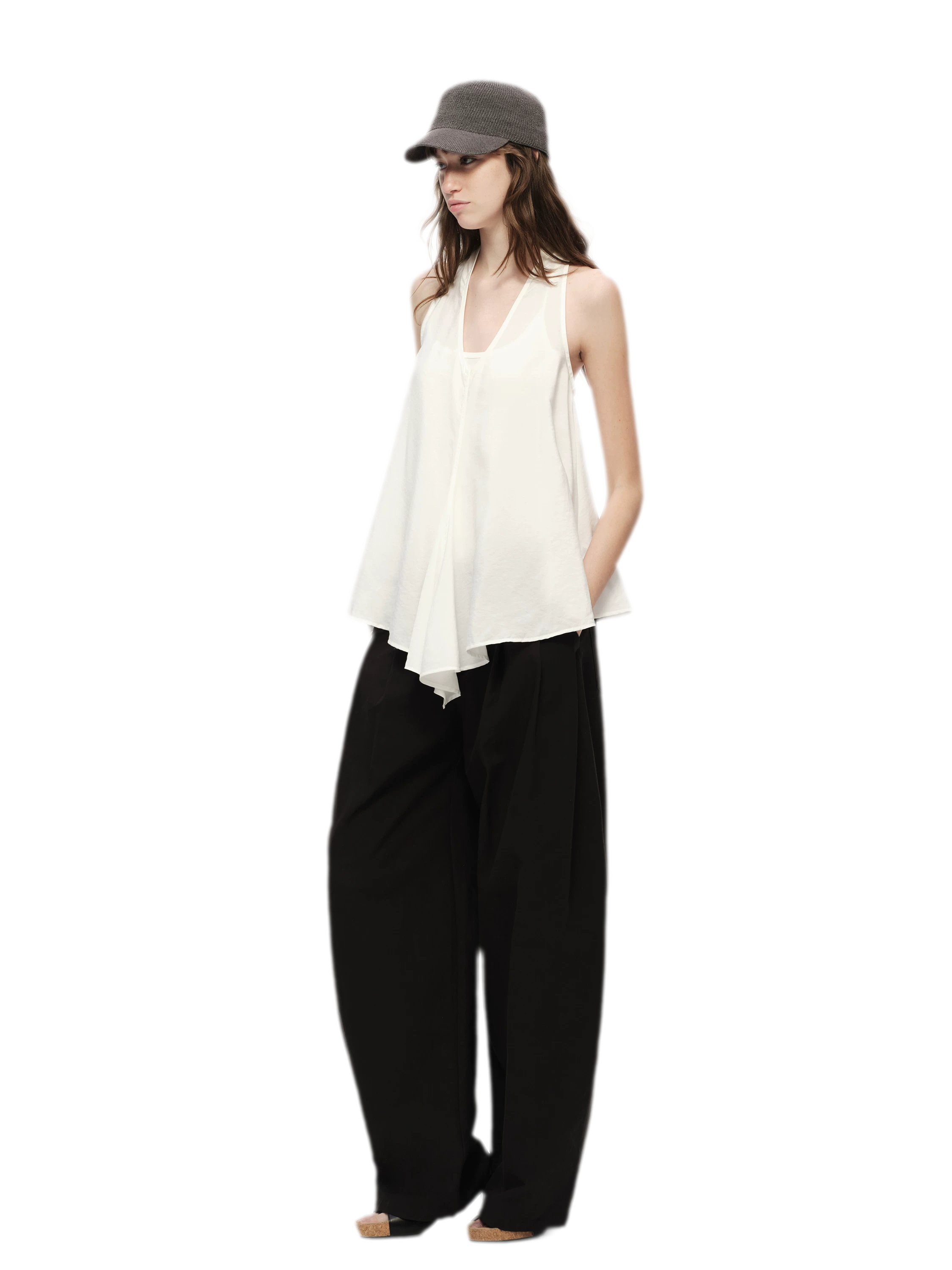 White Lyocell V-Neck Cami