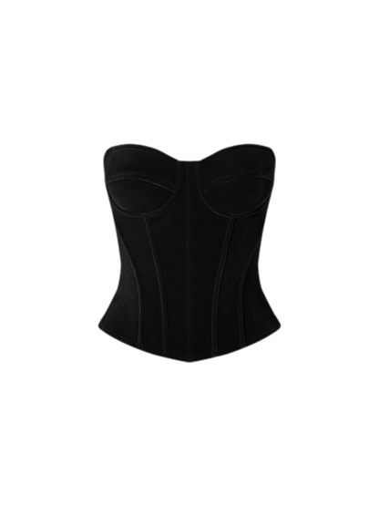 Velvet Boned Corset Top