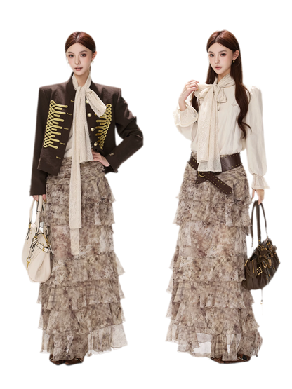 Textured Cropped Stand-Collar Jacket
