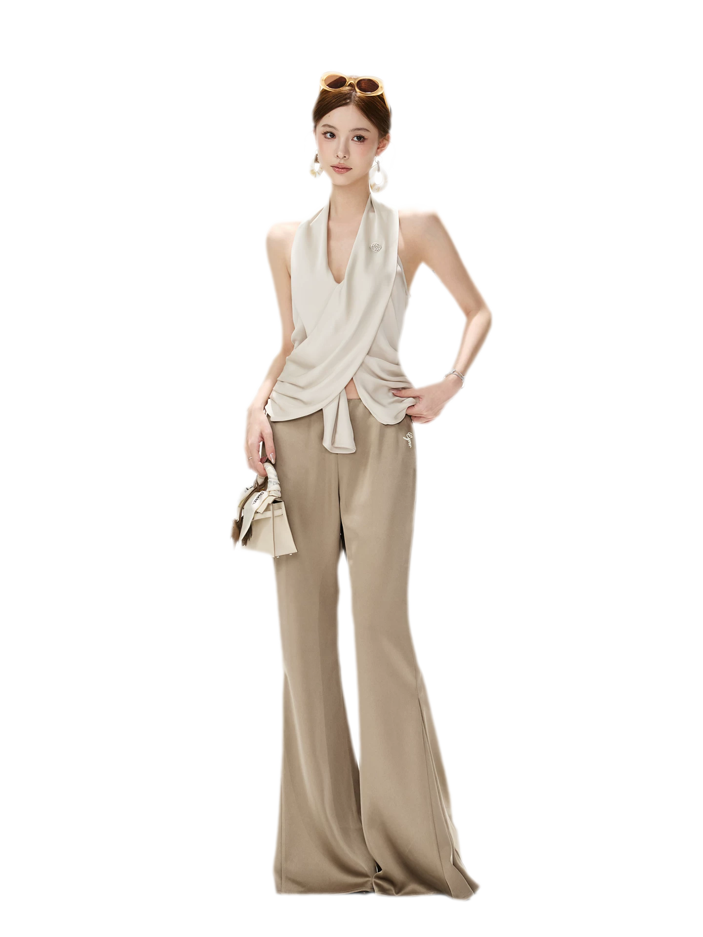 CYNR Satin Drape Flare Pants – view 4