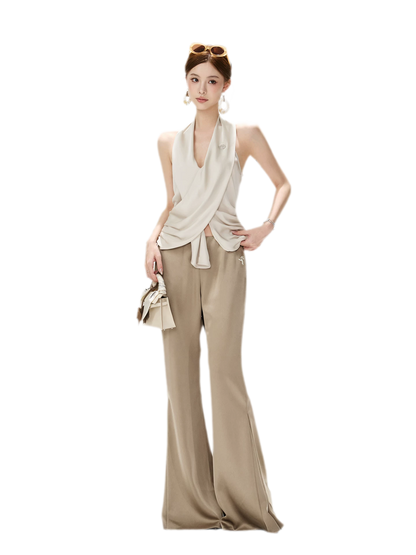 CYNR Satin Drape Flare Pants – view 4