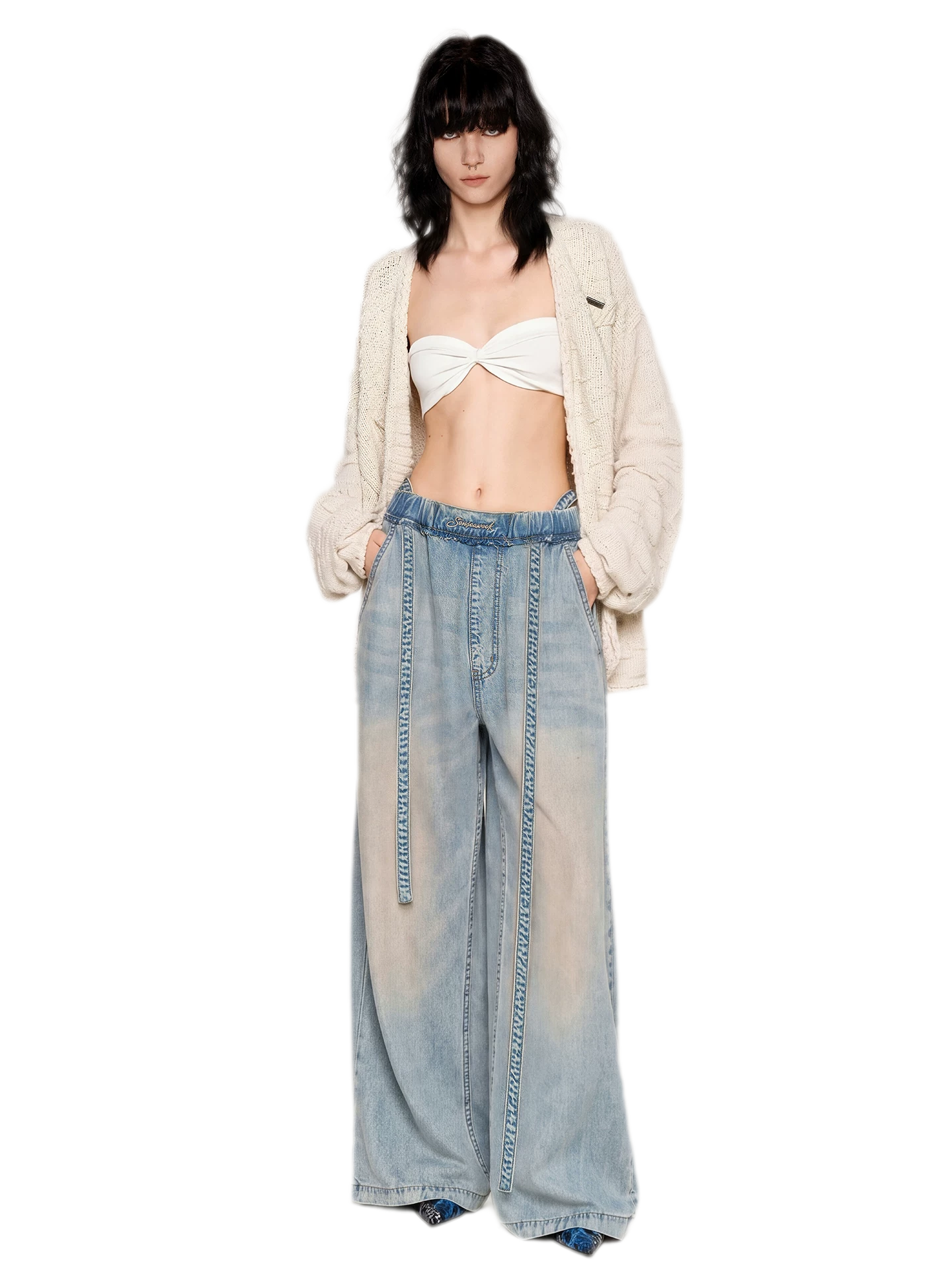 Washed Tencel Wide-Leg Pants