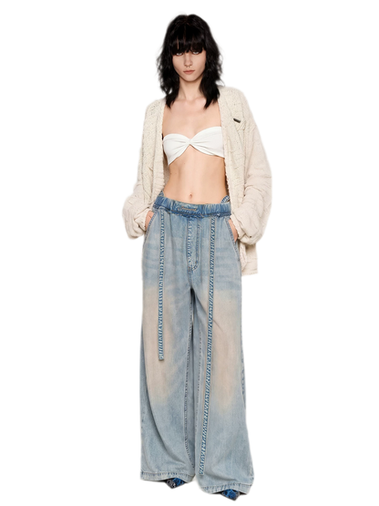 Washed Tencel Wide-Leg Pants
