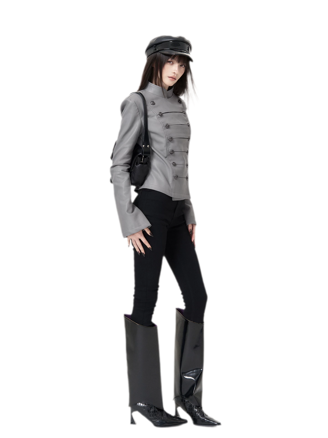 Tailored Double-Breasted Leather Jacket