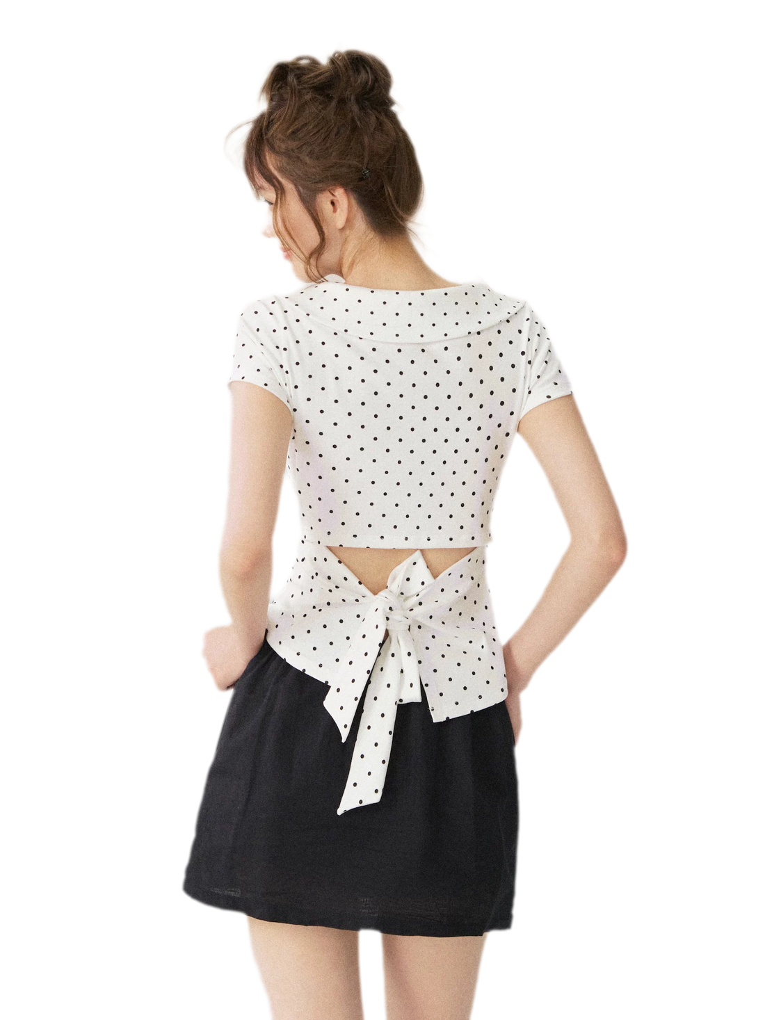 Polka Dot Tie Back T-Shirt