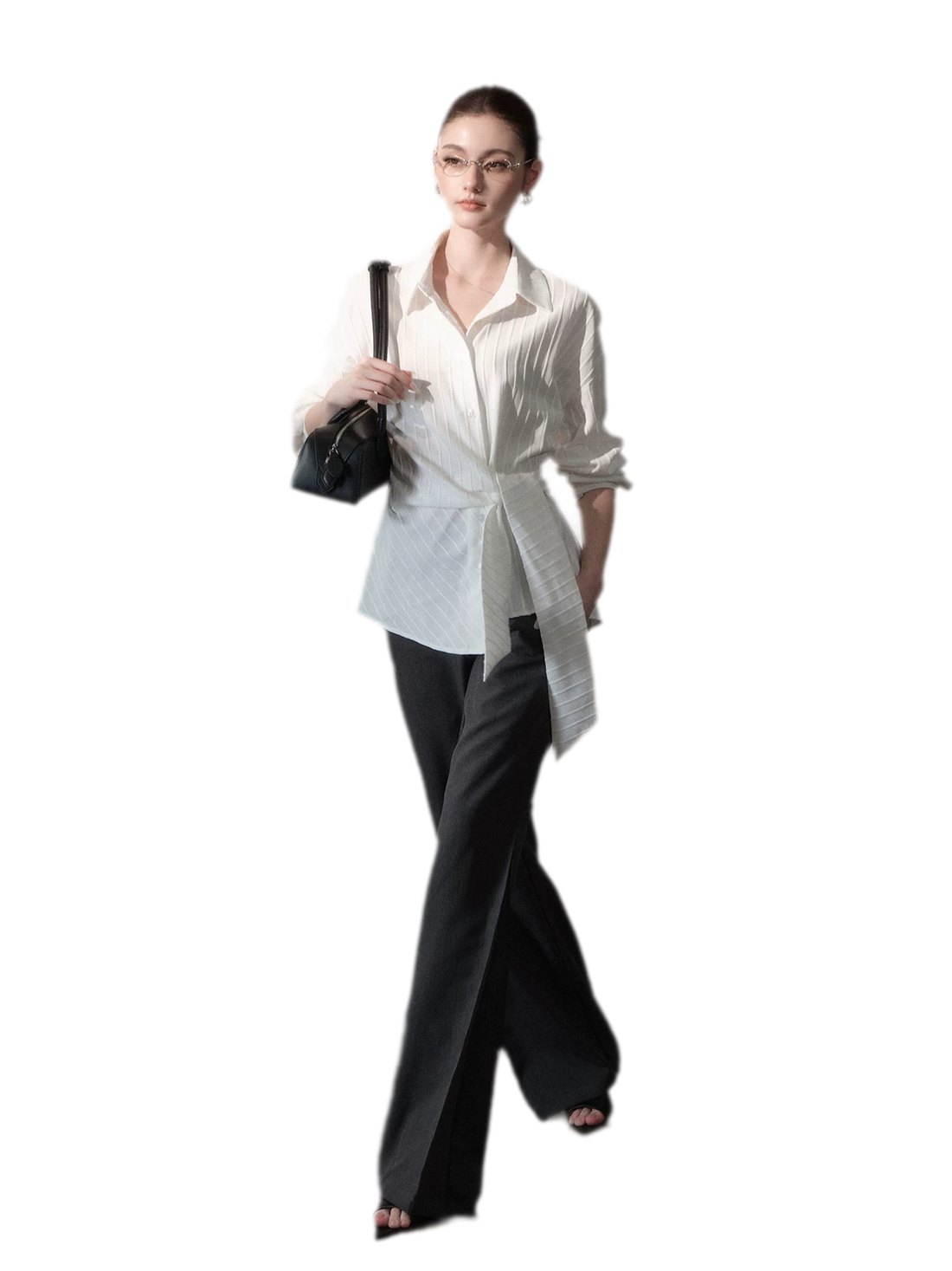 Mid-Rise Wide-Leg Trousers