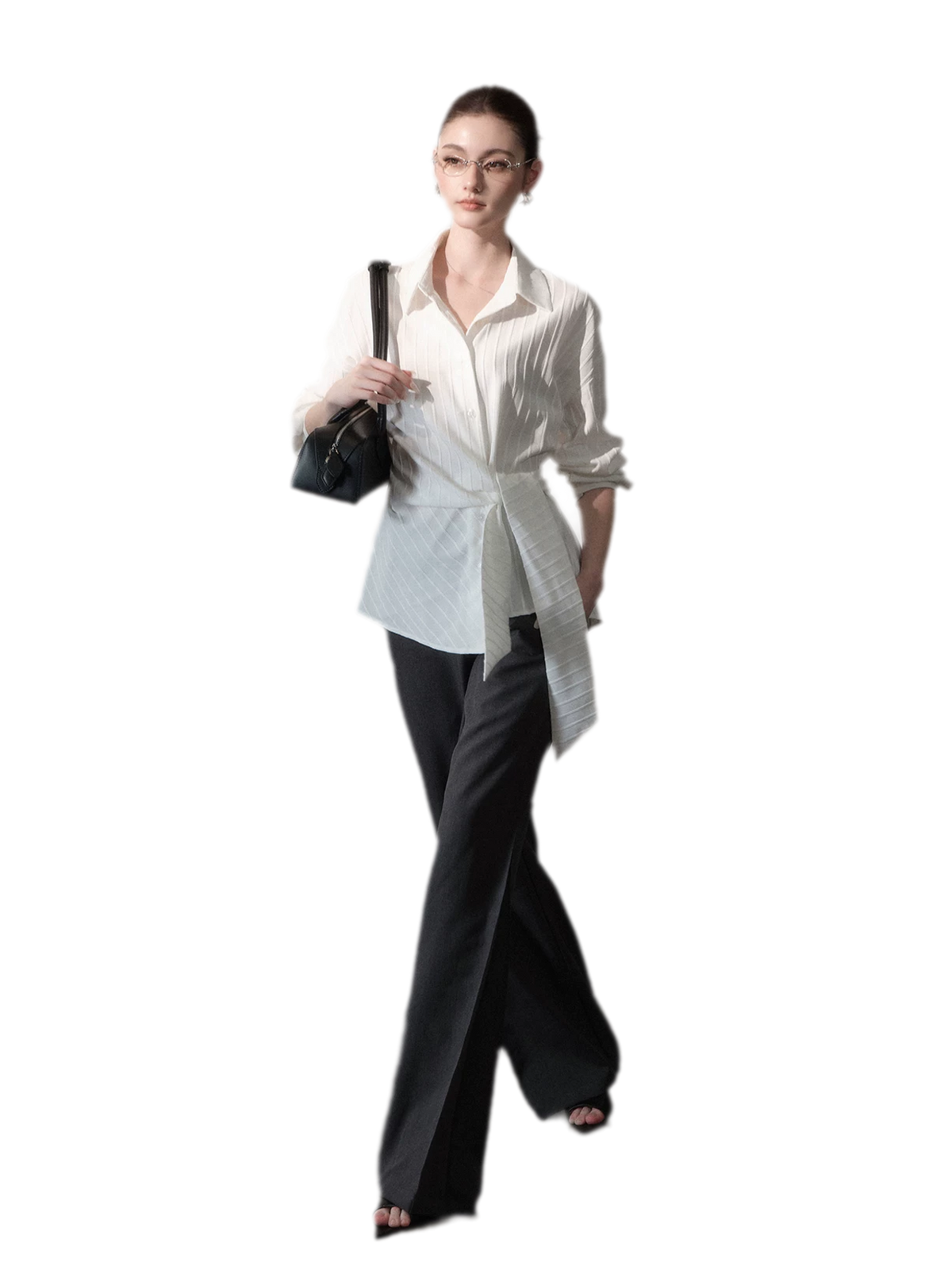 Mid-Rise Wide-Leg Trousers