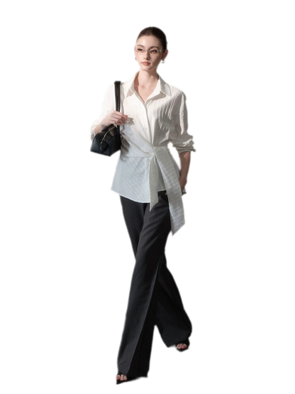 Mid-Rise Wide-Leg Trousers