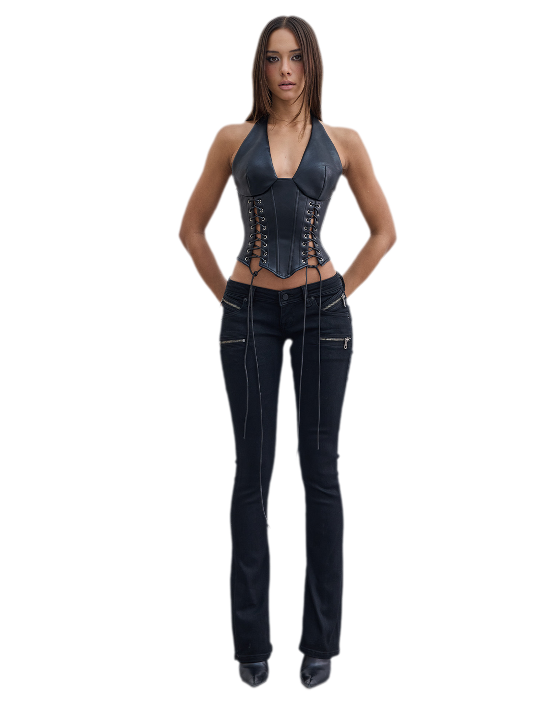 Waxed Slim Flare Jeans