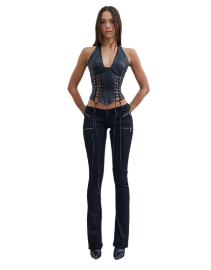 Waxed Slim Flare Jeans