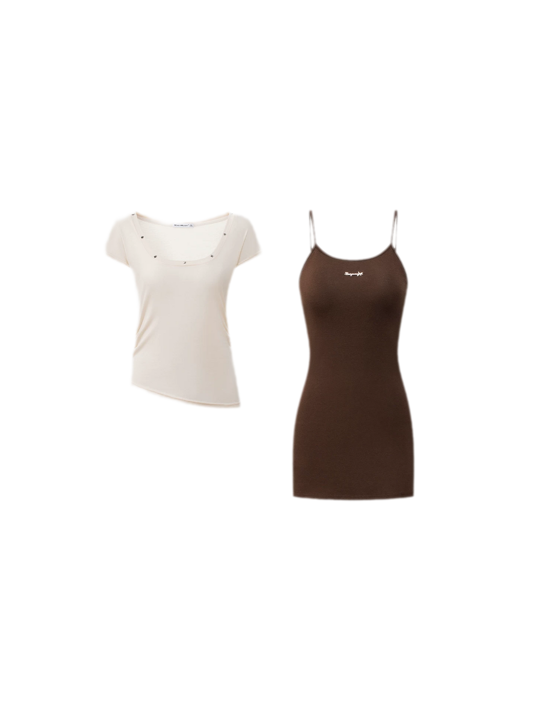 Contrast Strap Dress Set