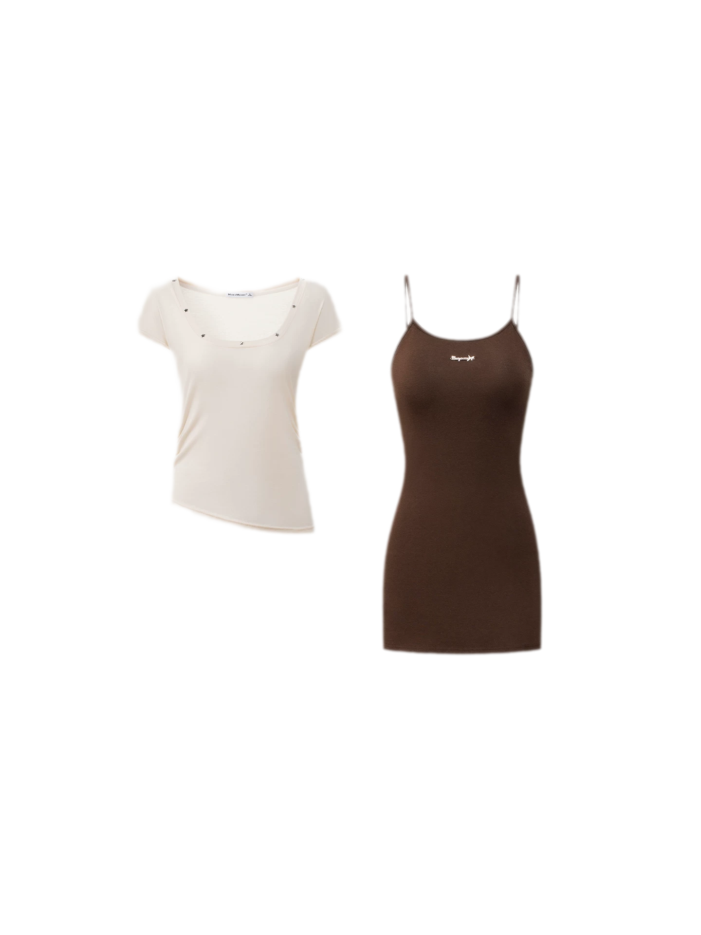 Contrast Strap Dress Set