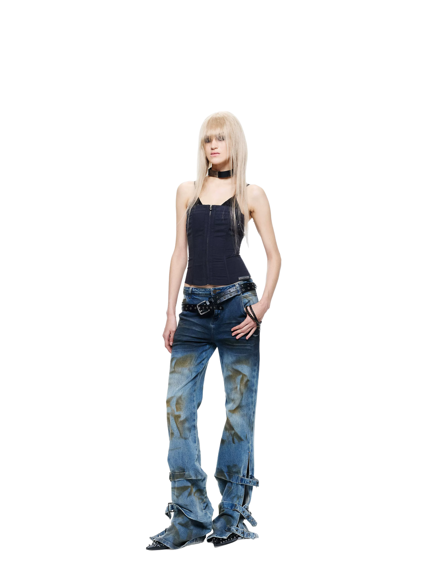 Lace Spliced Waist-Cinched Camisole