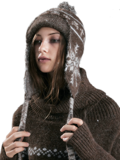 Fair Isle Ear-Flap Knit Hat