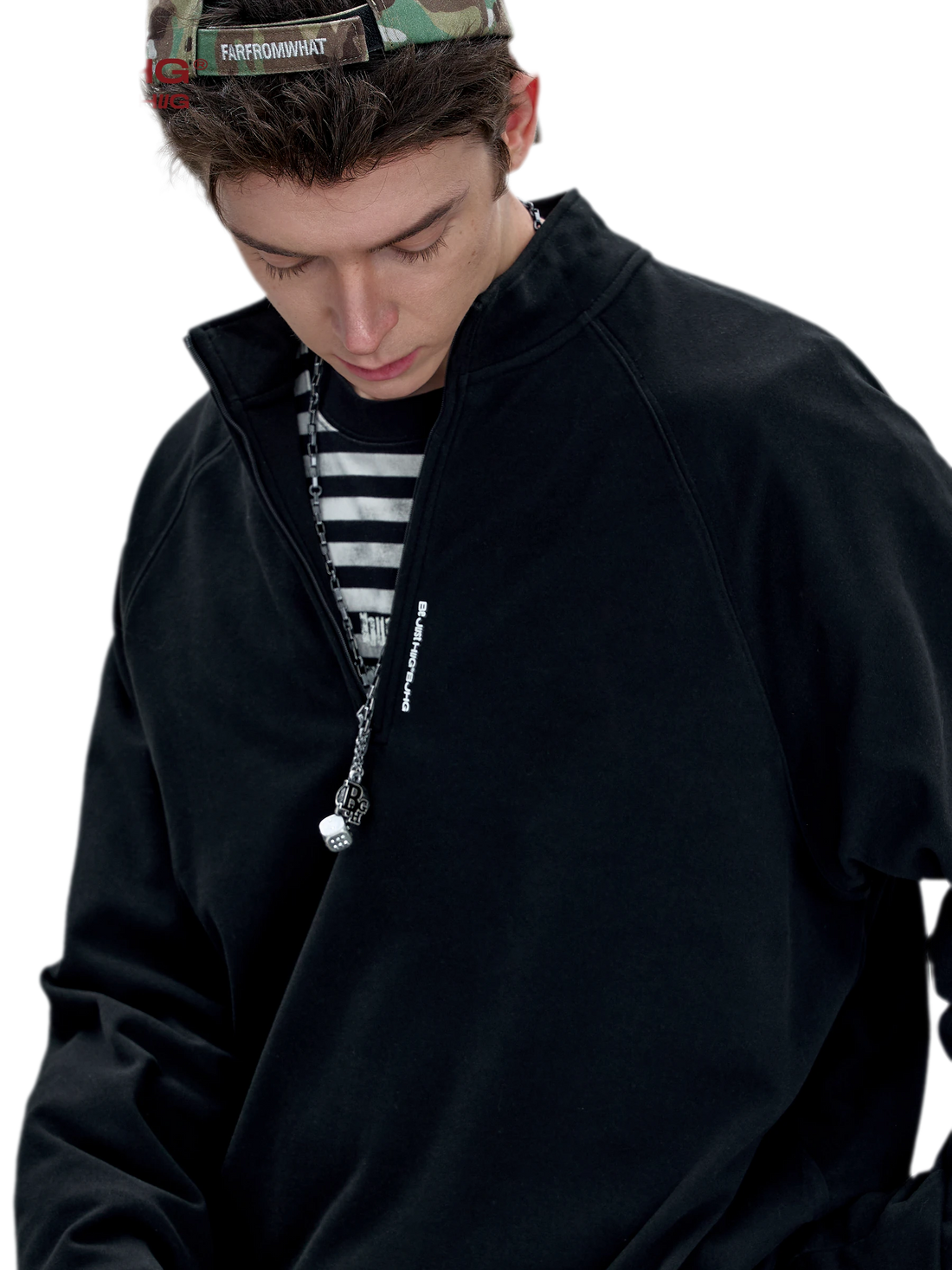 Vintage Oversized Half-Zip T-Shirt
