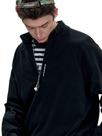 Vintage Oversized Half-Zip T-Shirt