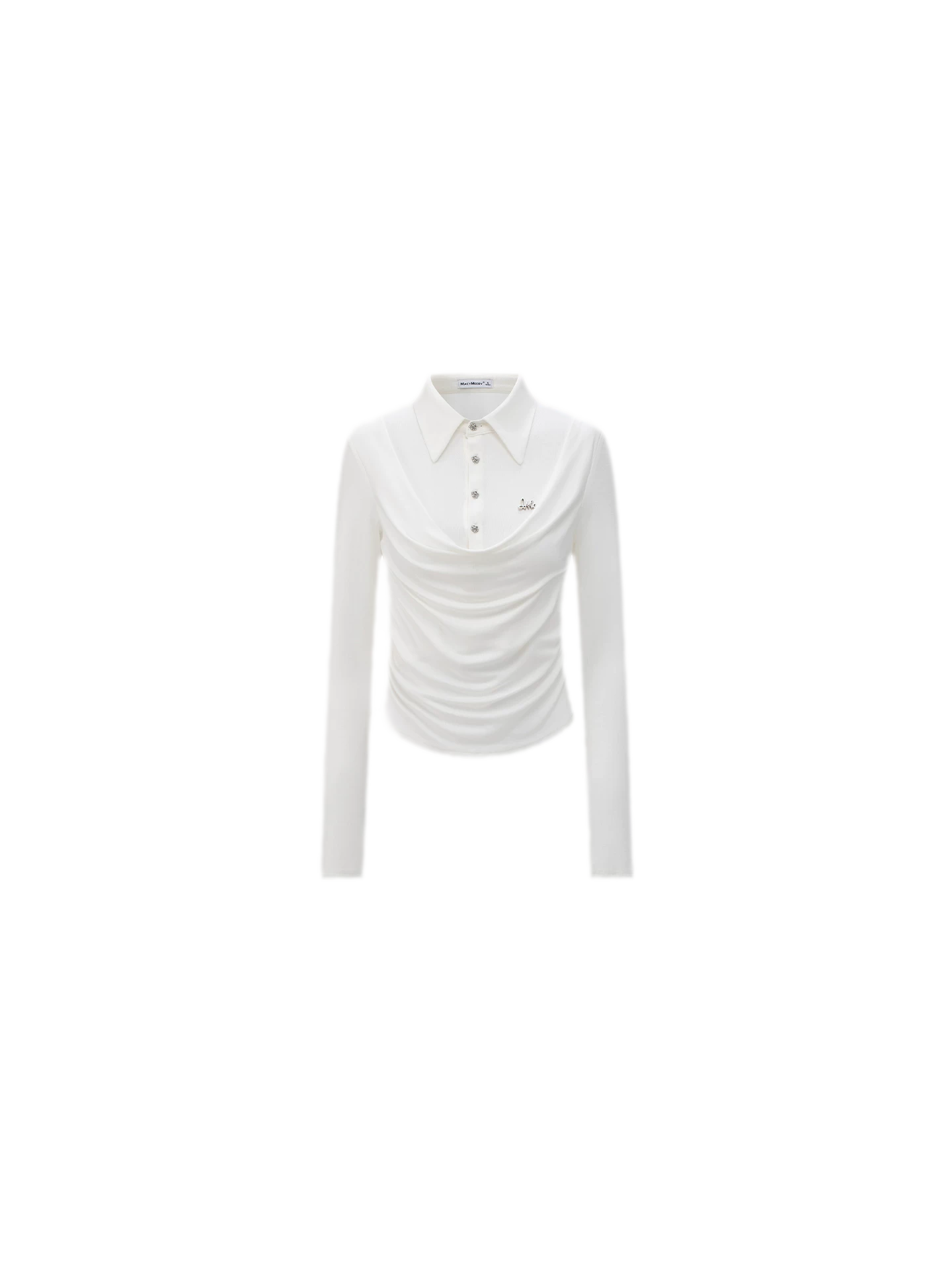 Ruched Layered Polo Top